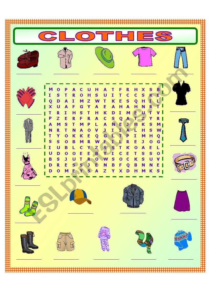 CLOTHES !! worksheet