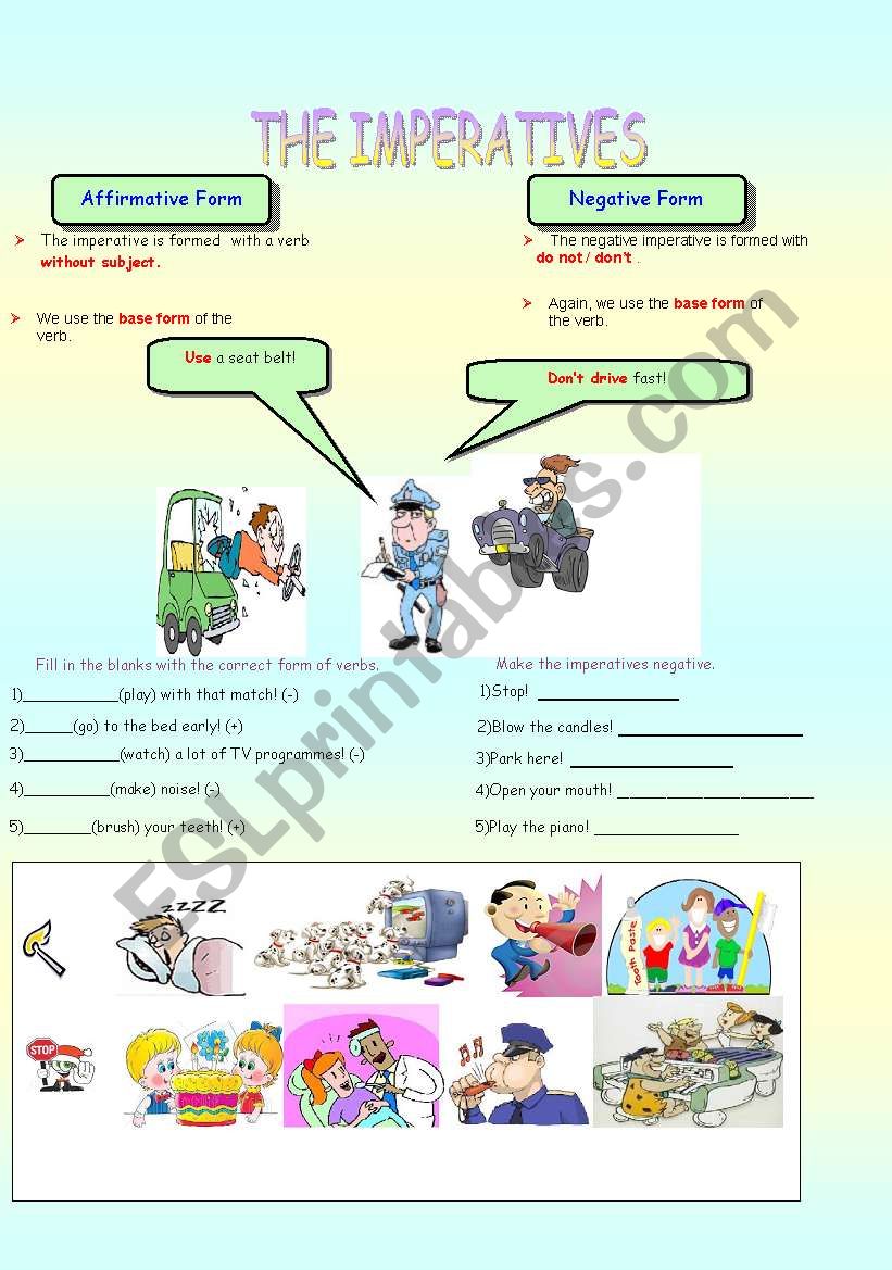 IMPERATIVES (PART 1) worksheet