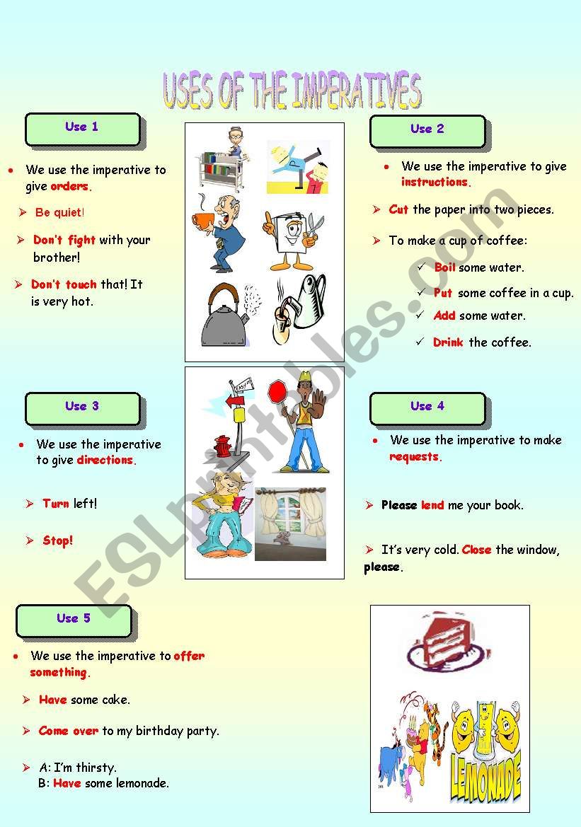 IMPERATIVES (PART 2) worksheet