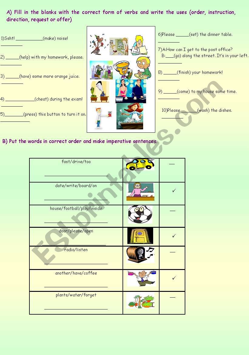 IMPERATIVES (PART 3) worksheet