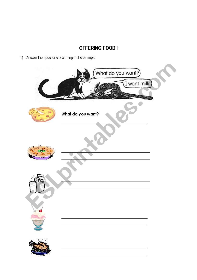 OFFERING FOOD worksheet