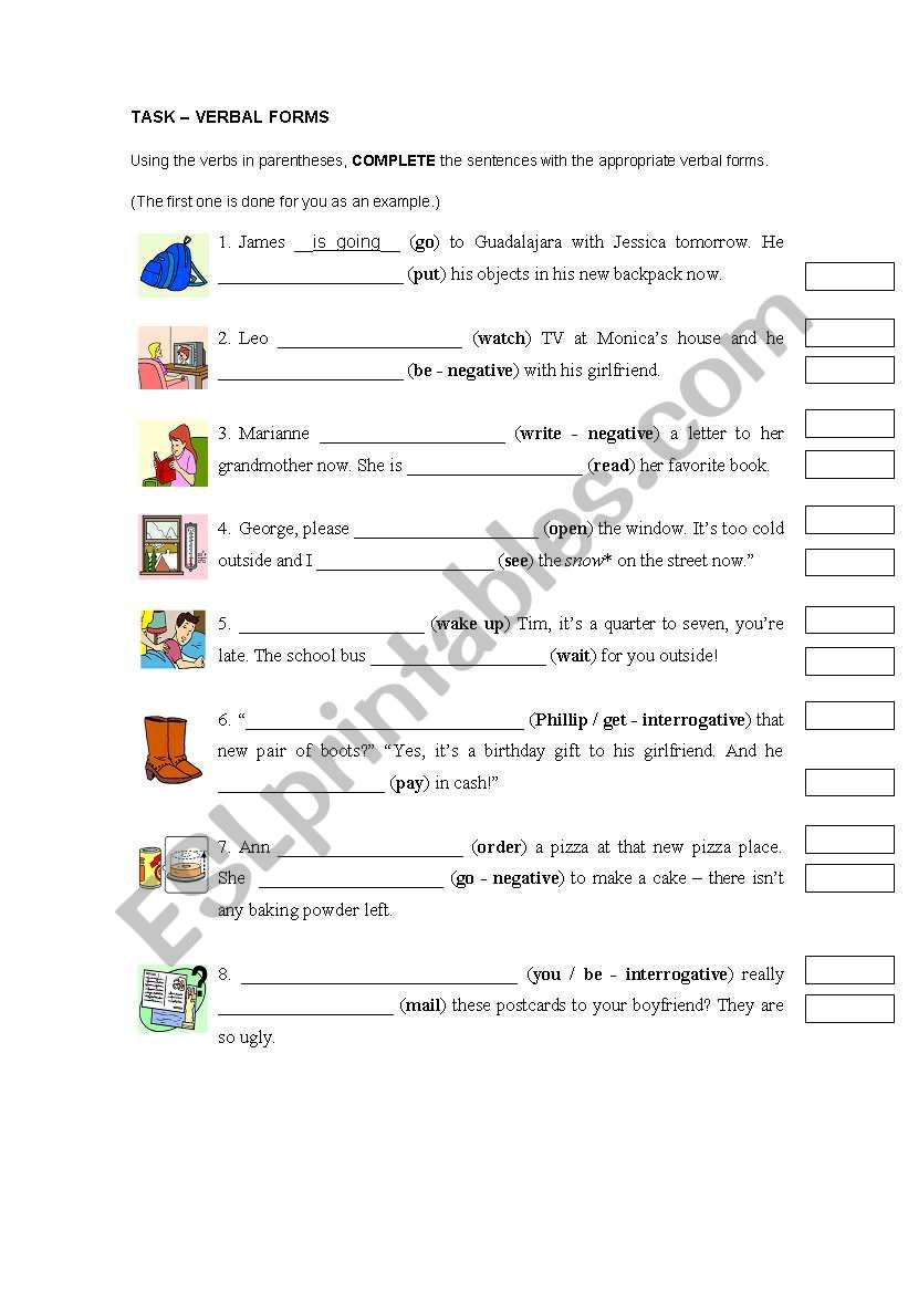 Basic Verbal Tenses: Imperative, Infinitive and Present Continuous