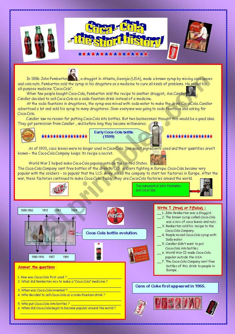 Coca-Cola - the short history & key (fully editable)