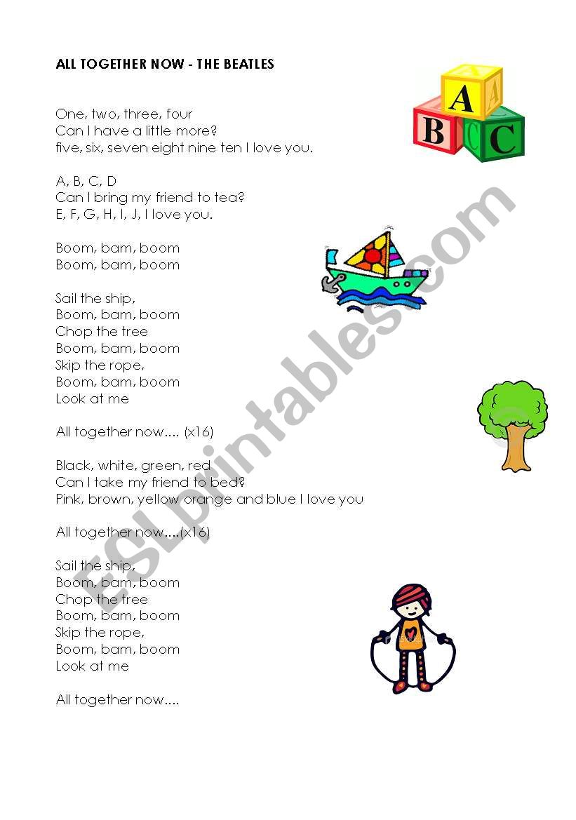 ALL TOGETHER NOW worksheet