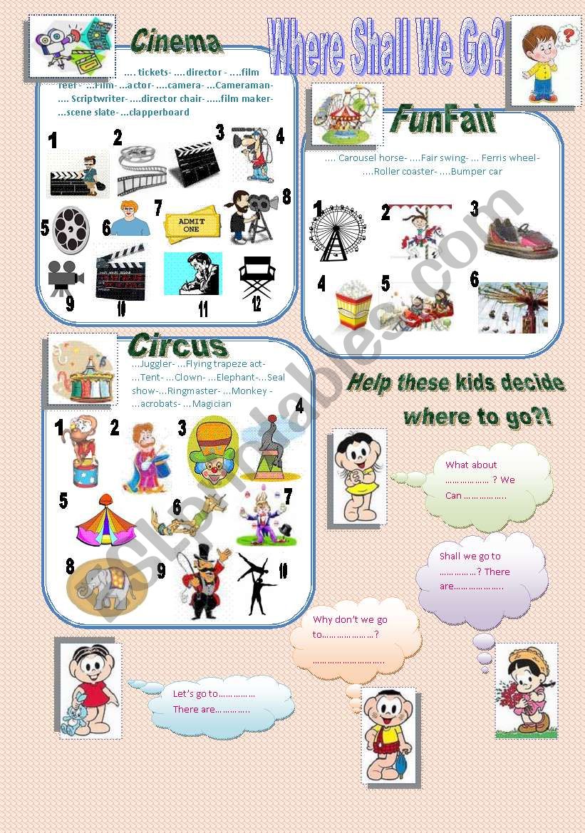 Where shall we go? worksheet