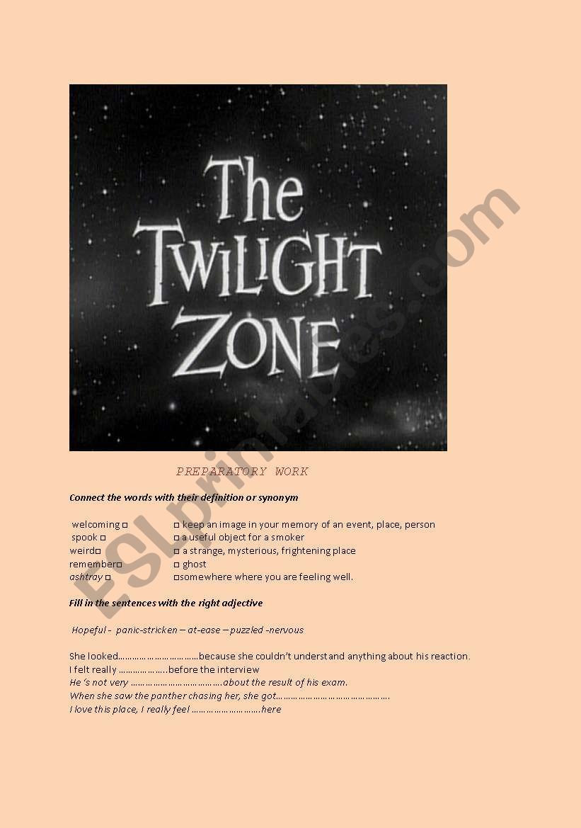 Twilight Zone: Where Is Everybody? Worksheet 2