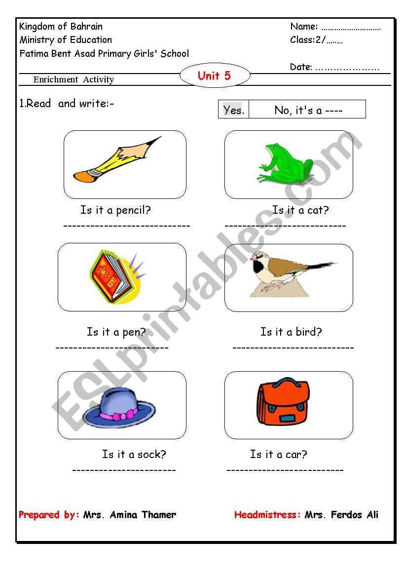 Is it  a pencil? worksheet