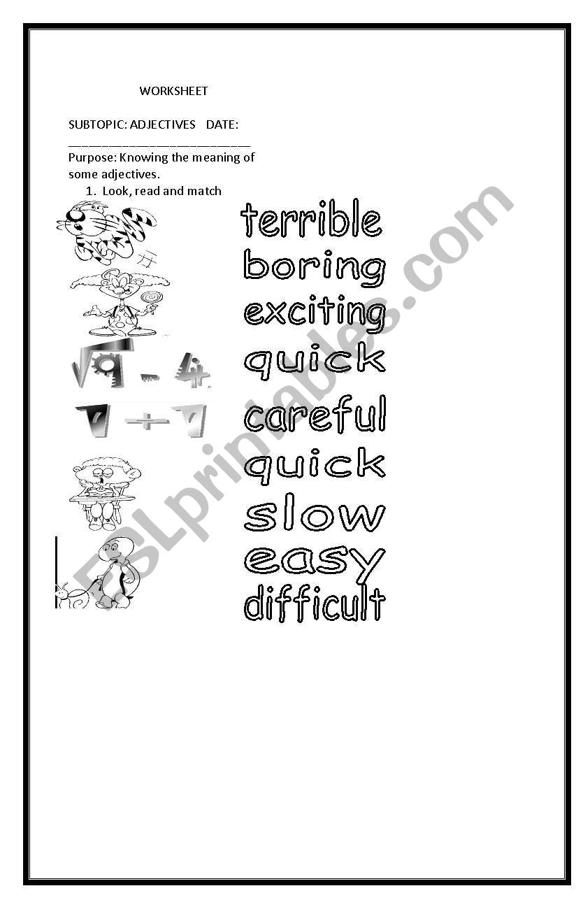 ADJECTIVES worksheet