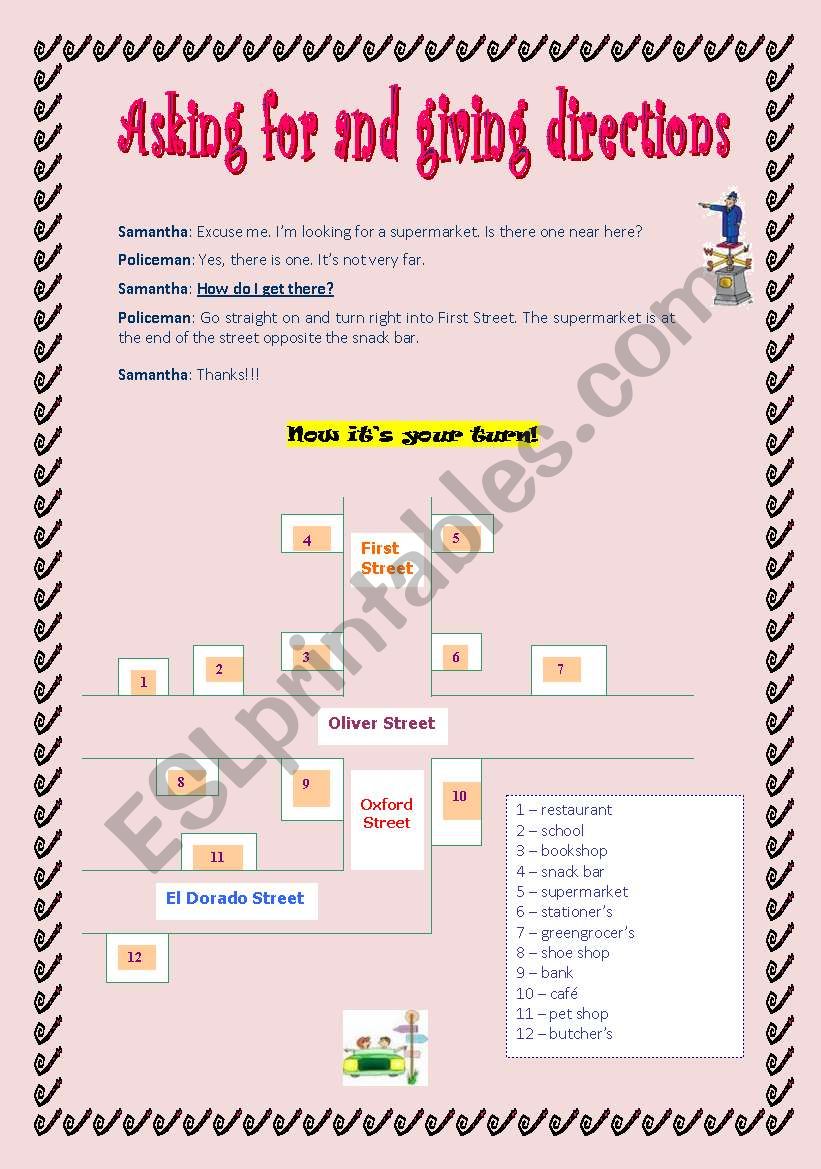 Directions worksheet