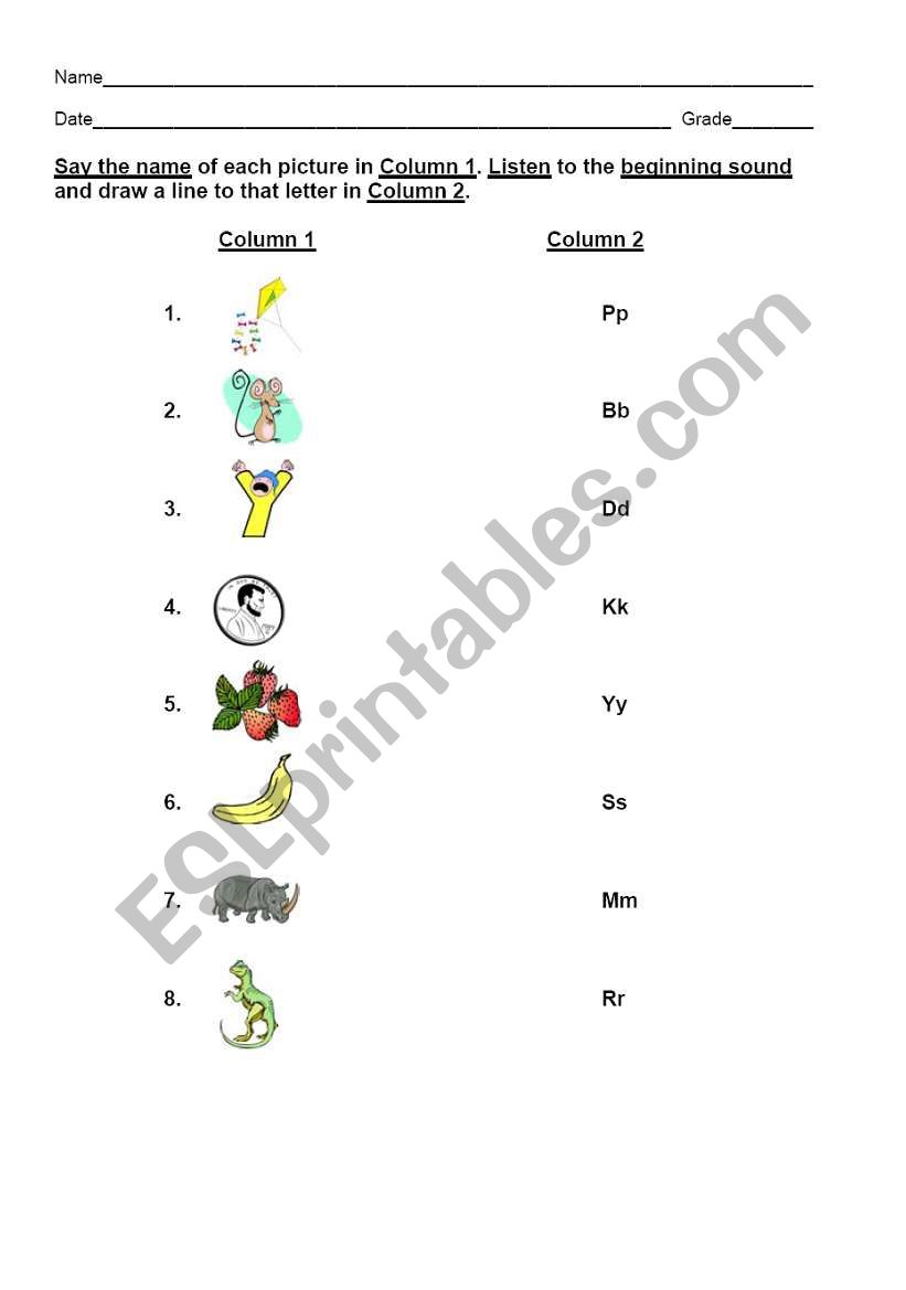 Alphabet sound1 worksheet