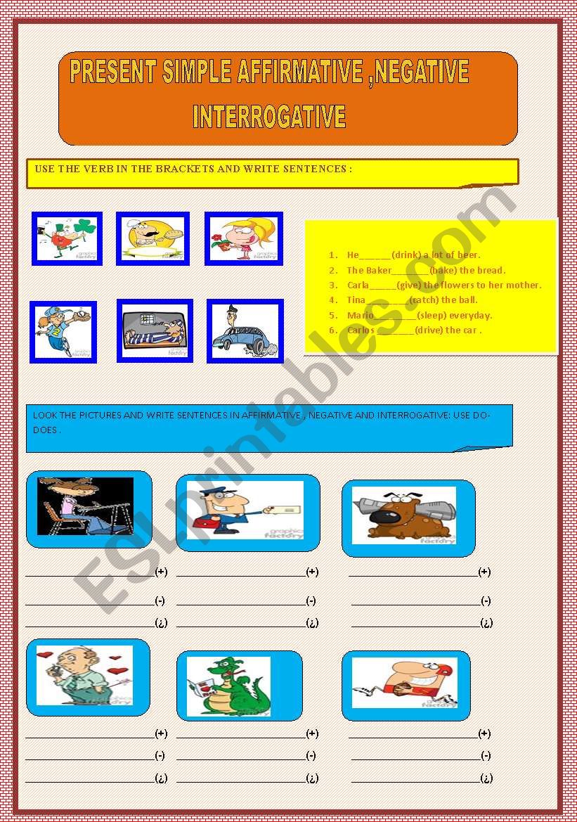 present simple worksheet