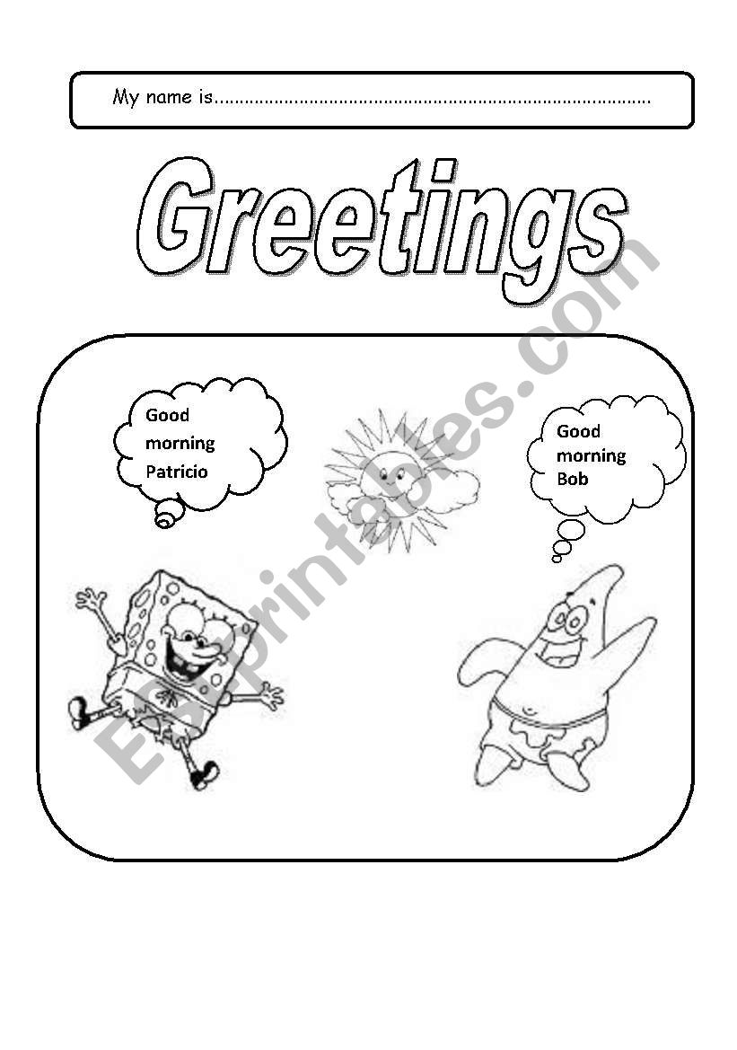 greetings worksheet