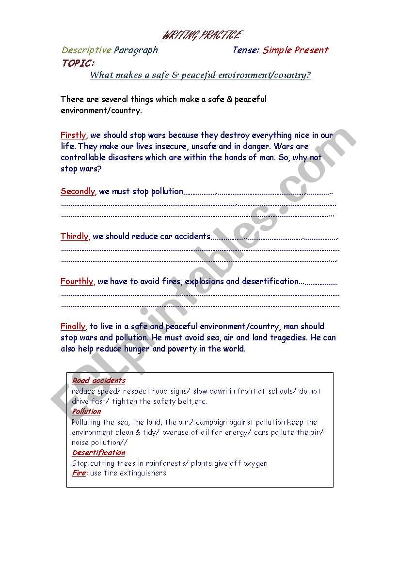 Writing Essay Practice worksheet