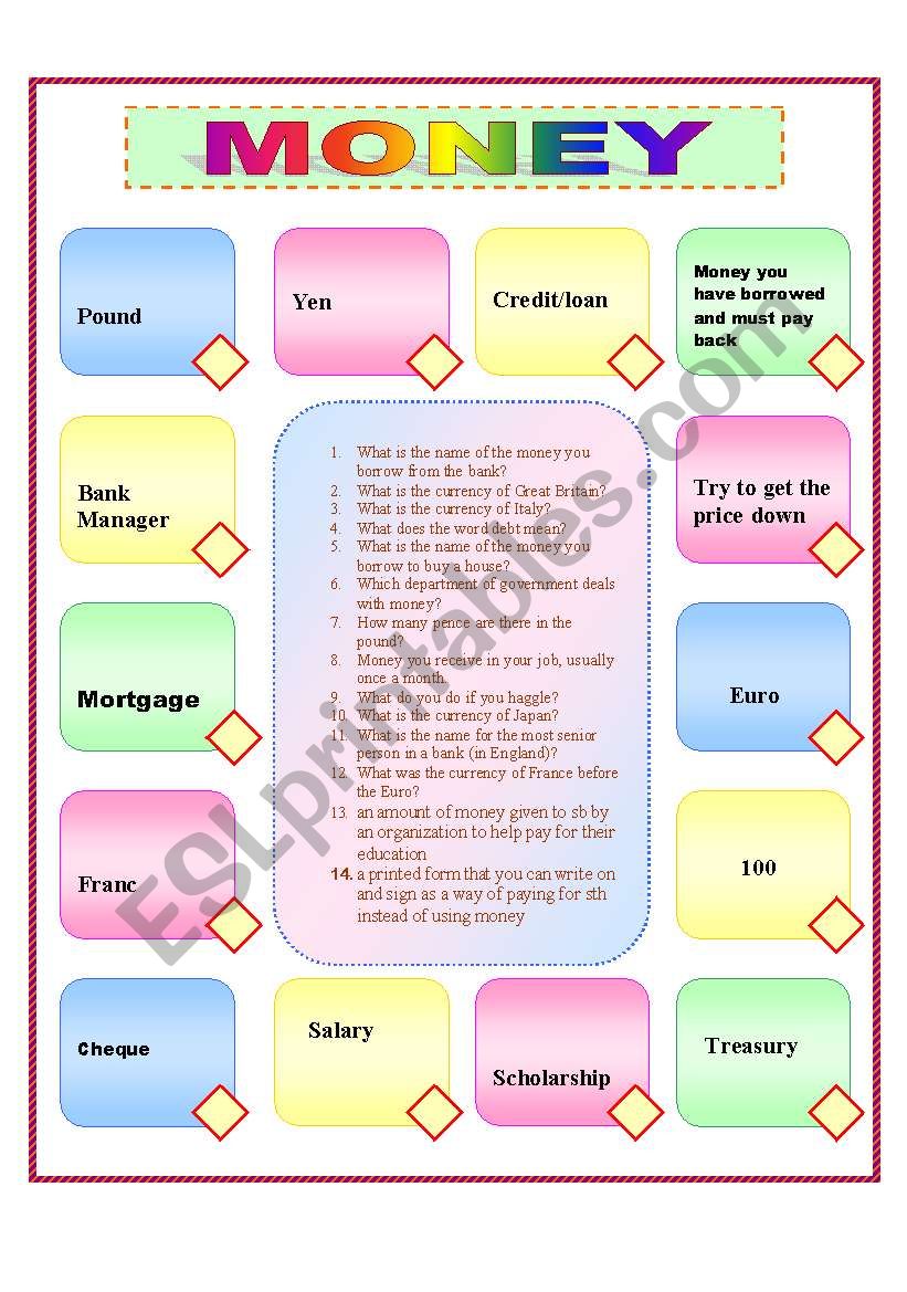 Money worksheet