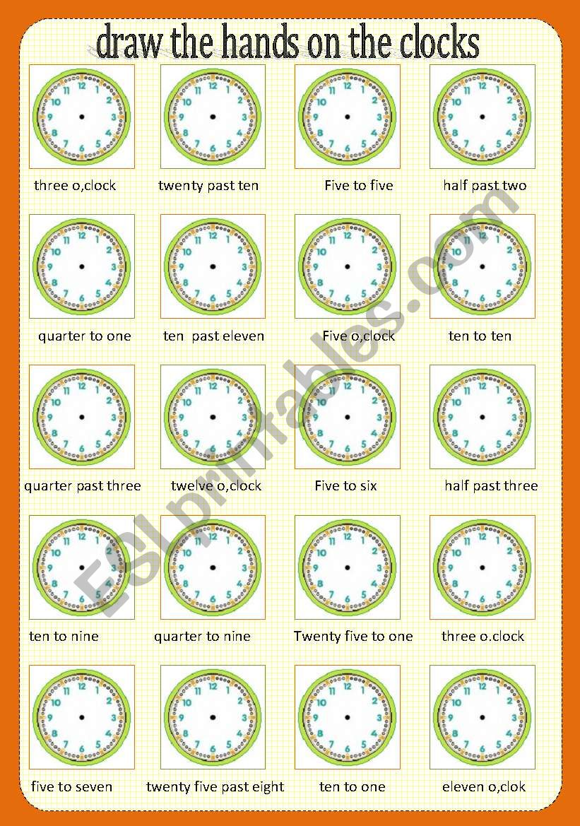 Time worksheet  - 2 colour pages