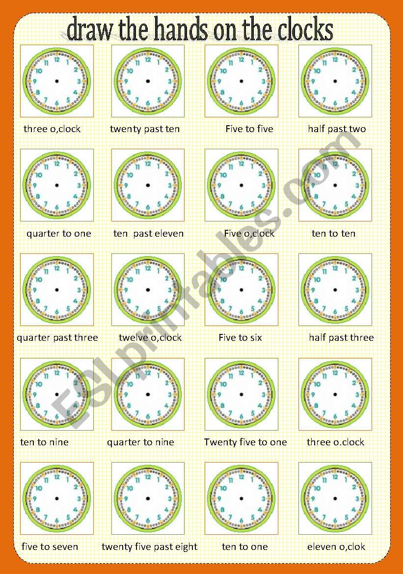Time worksheet  - 2 colour pages