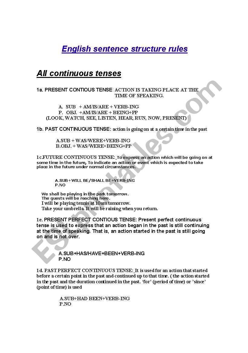 active and passive formula for tenses