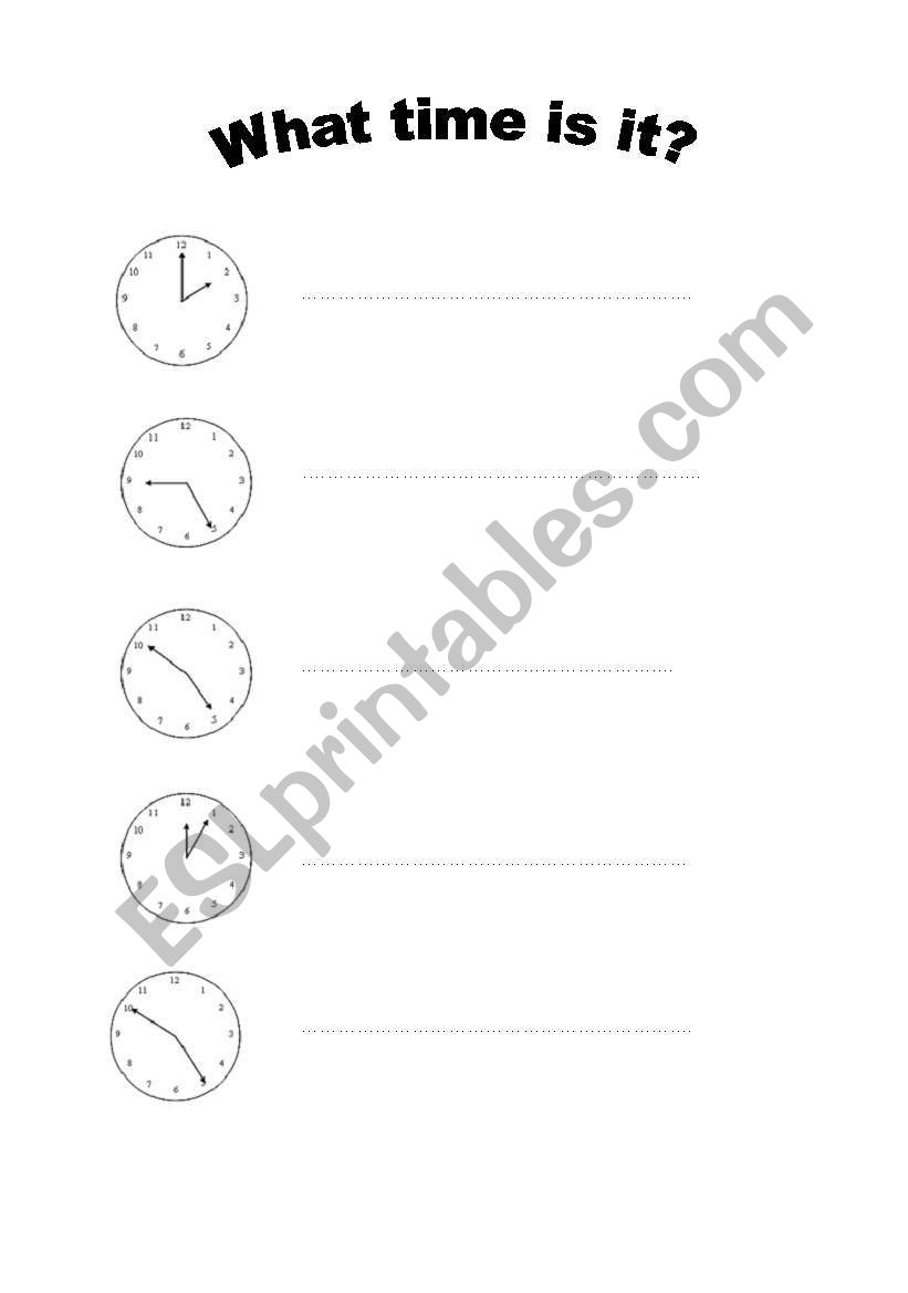 What time is it? worksheet