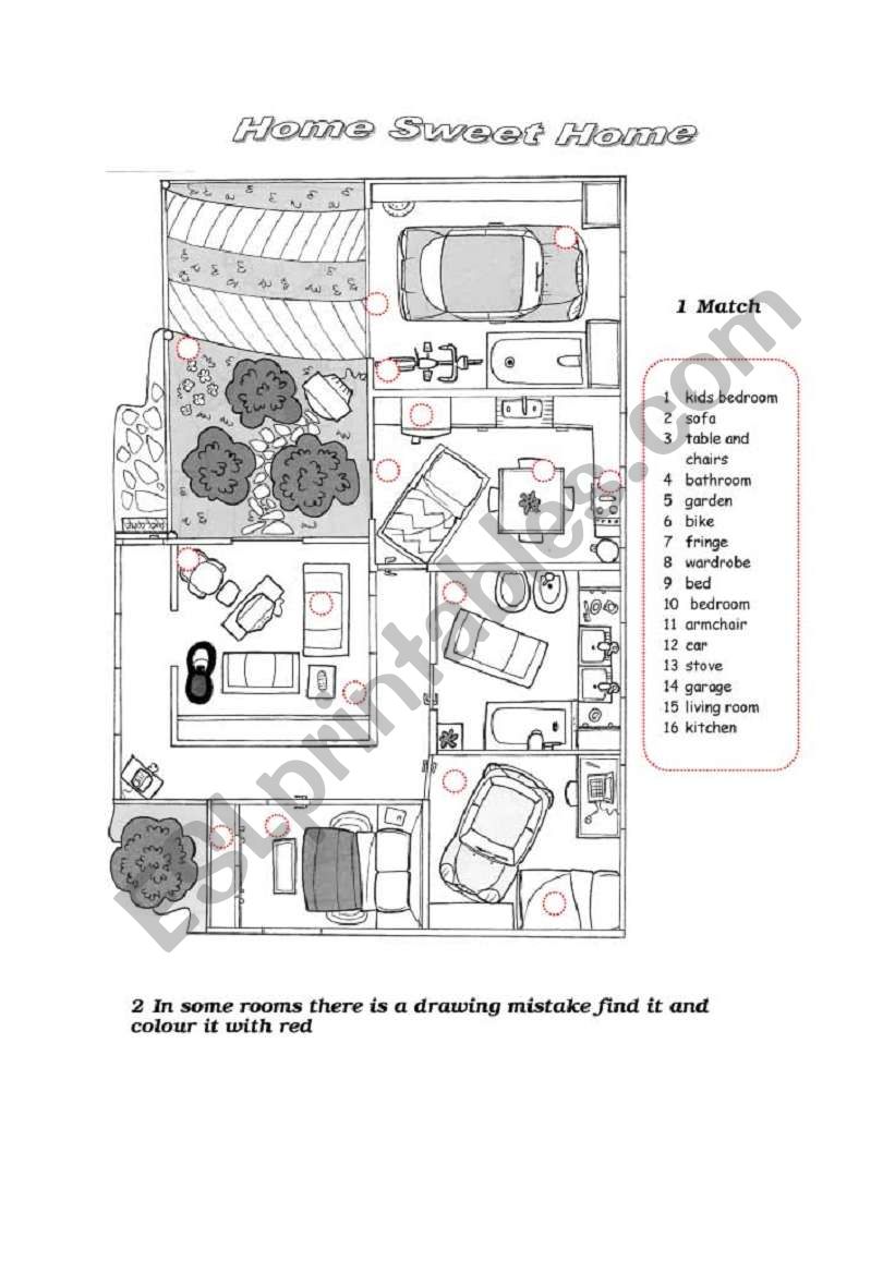 HOME SWEET HOME worksheet