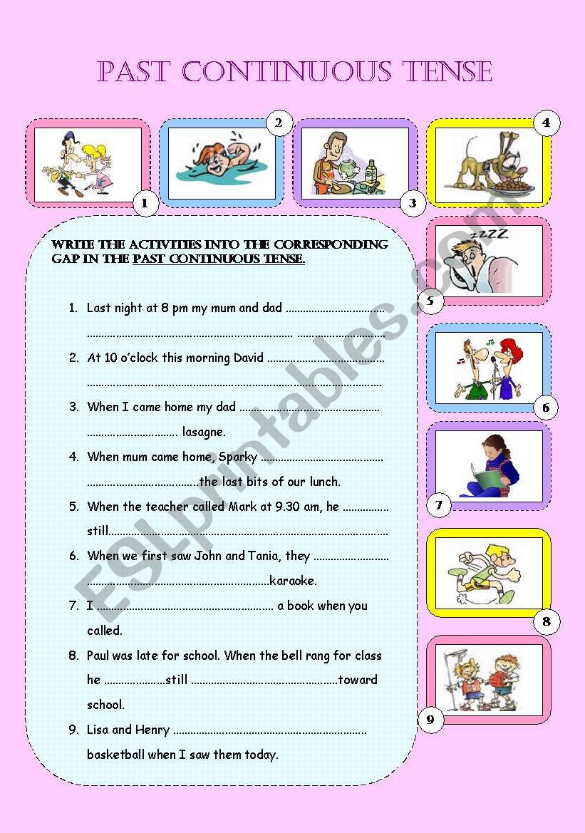 Past Continuous worksheet