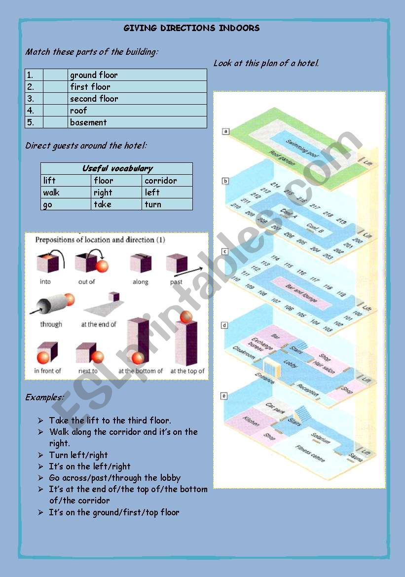 Giving direction inside worksheet