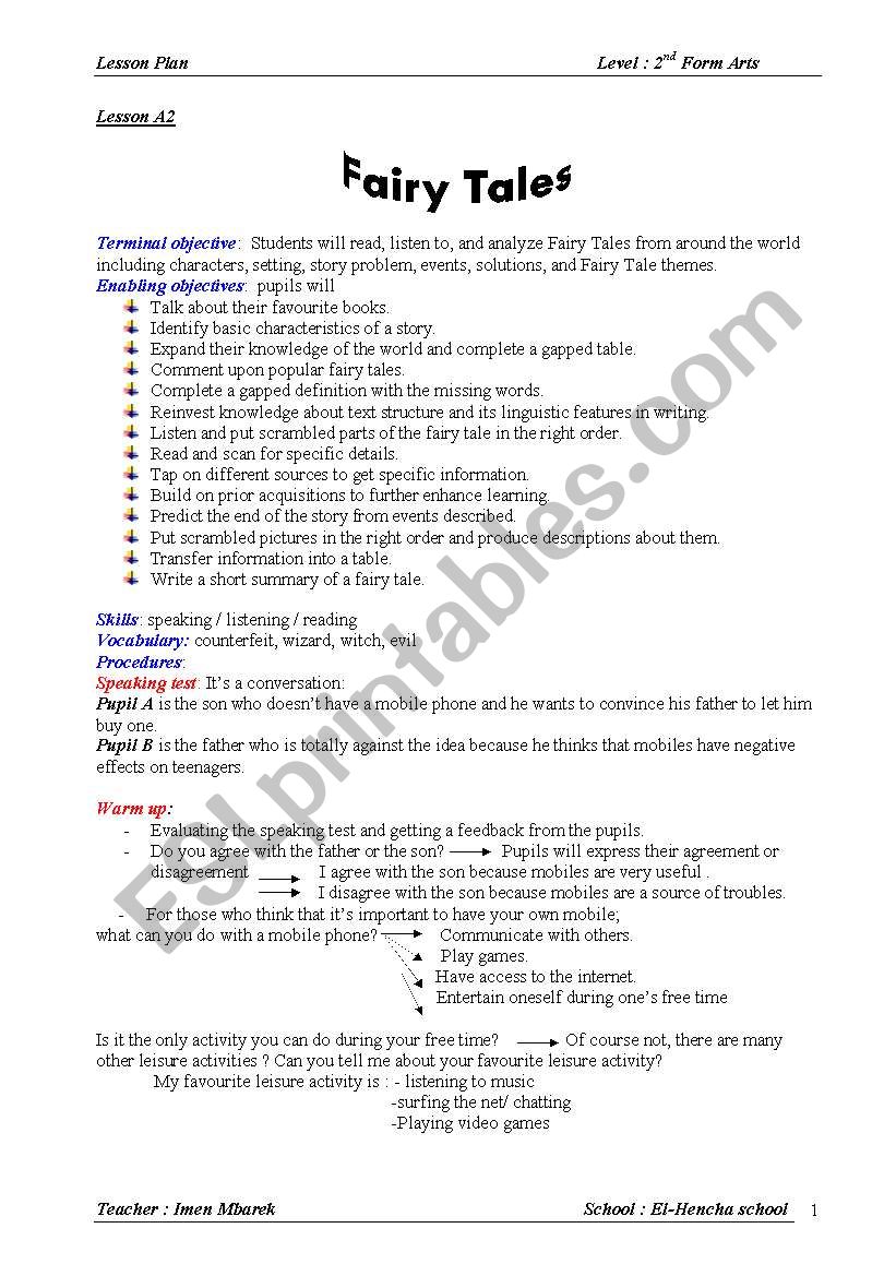 FIARY TALES worksheet