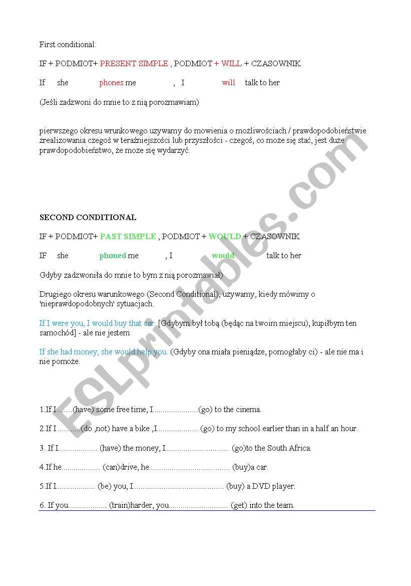 conditionals worksheet