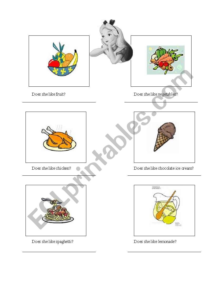 likes and dislikes worksheet
