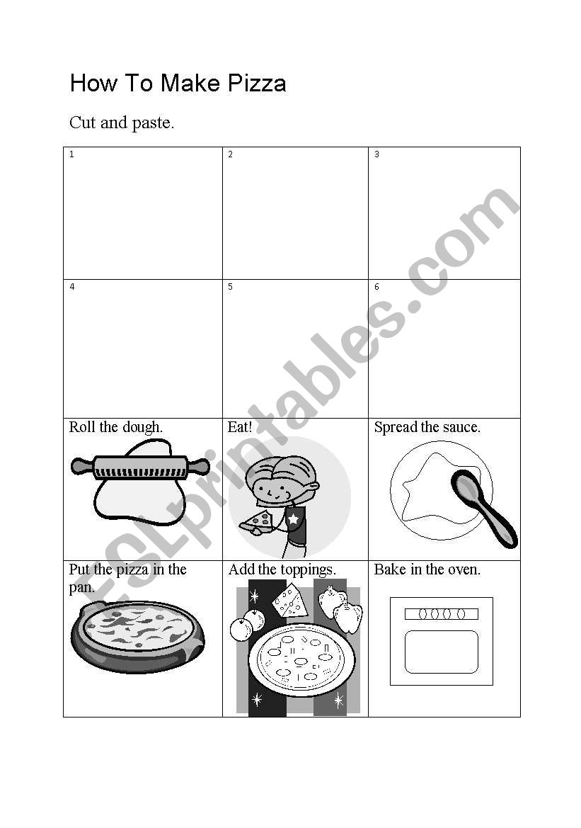 How to make a pizza worksheet