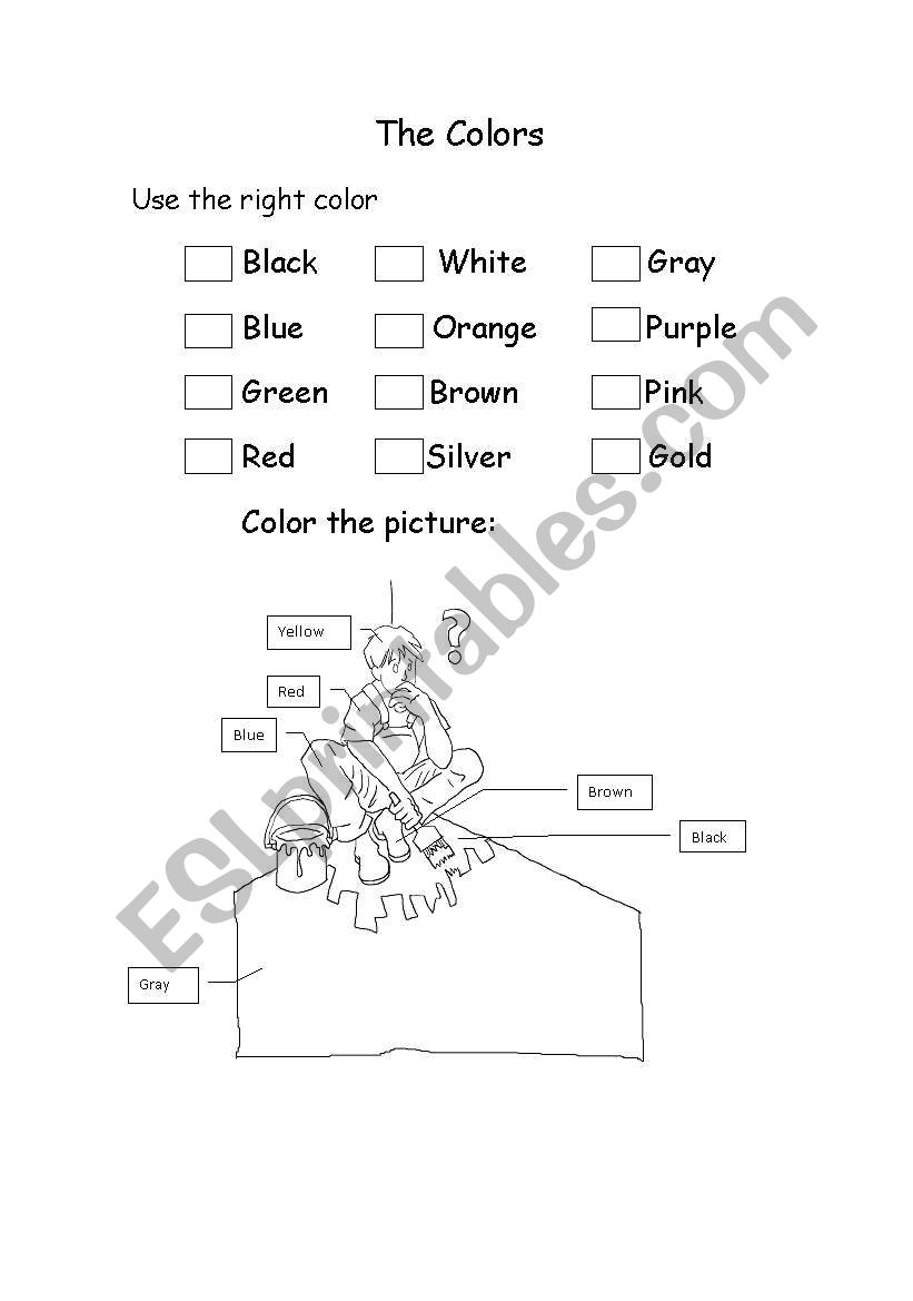 The colors worksheet
