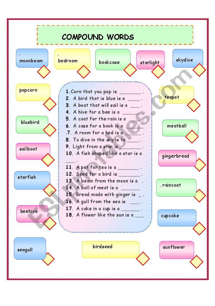 COMPOUND WORDS worksheet