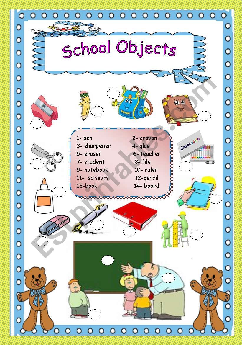 School Objects worksheet