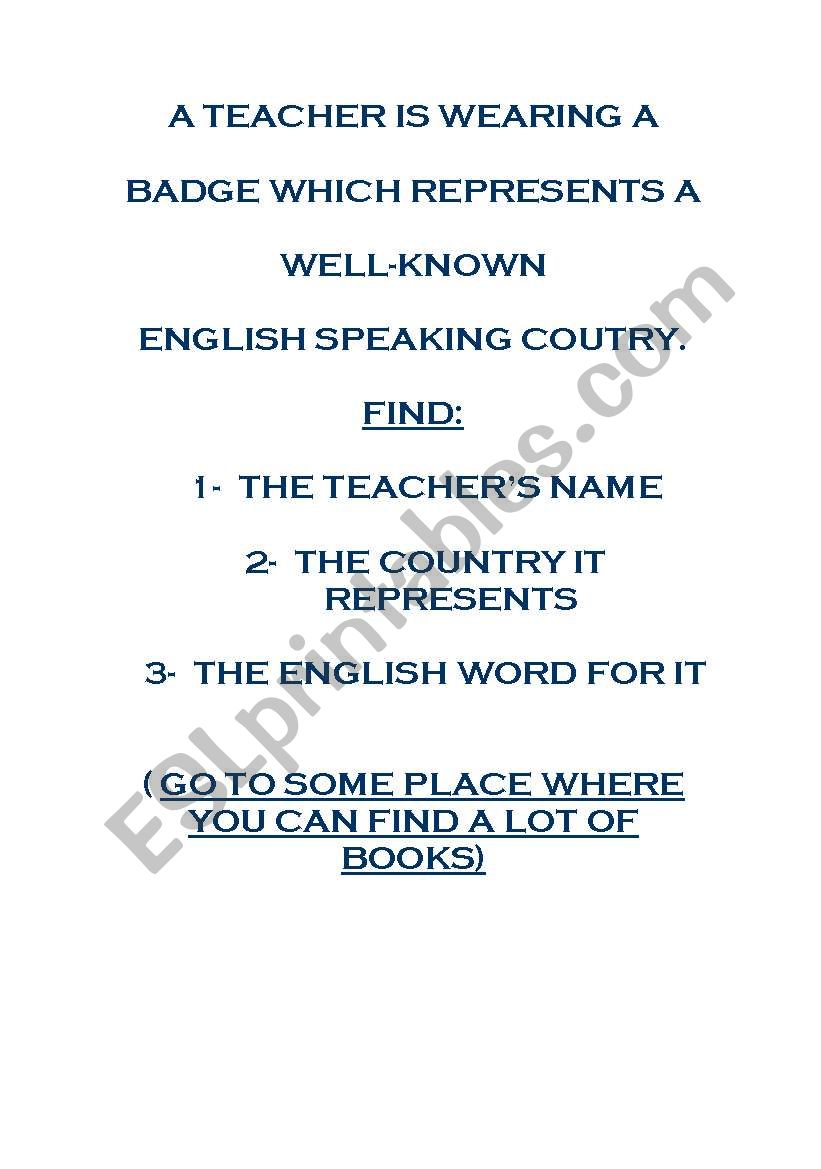 ENGLISH GYMKHANA worksheet