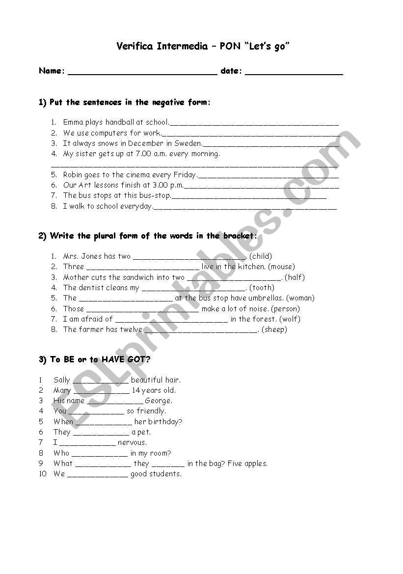 elementary test 2 worksheet