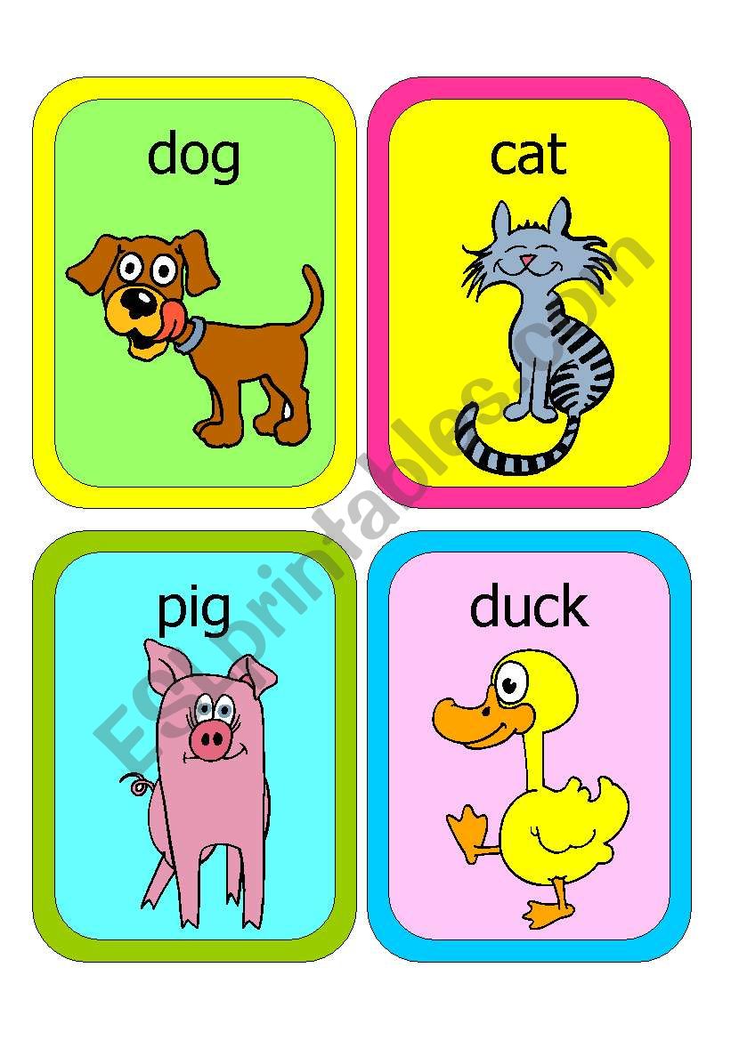 FARM ANIMAL FLASHCARDS worksheet