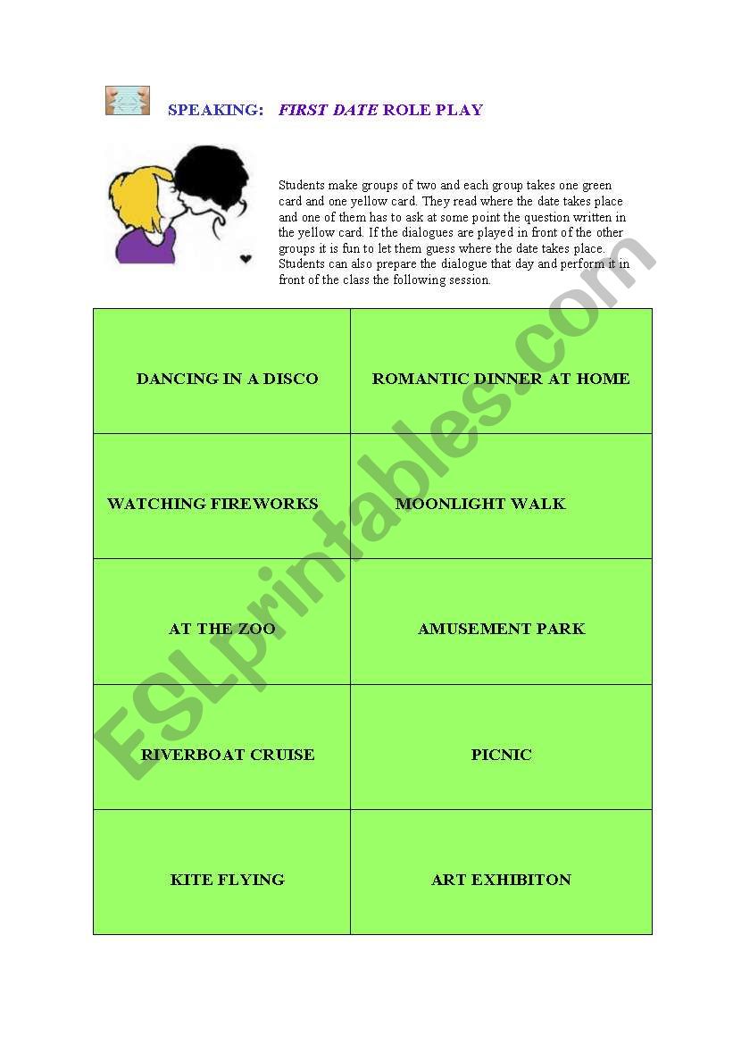 Speaking activity: First date Role Play