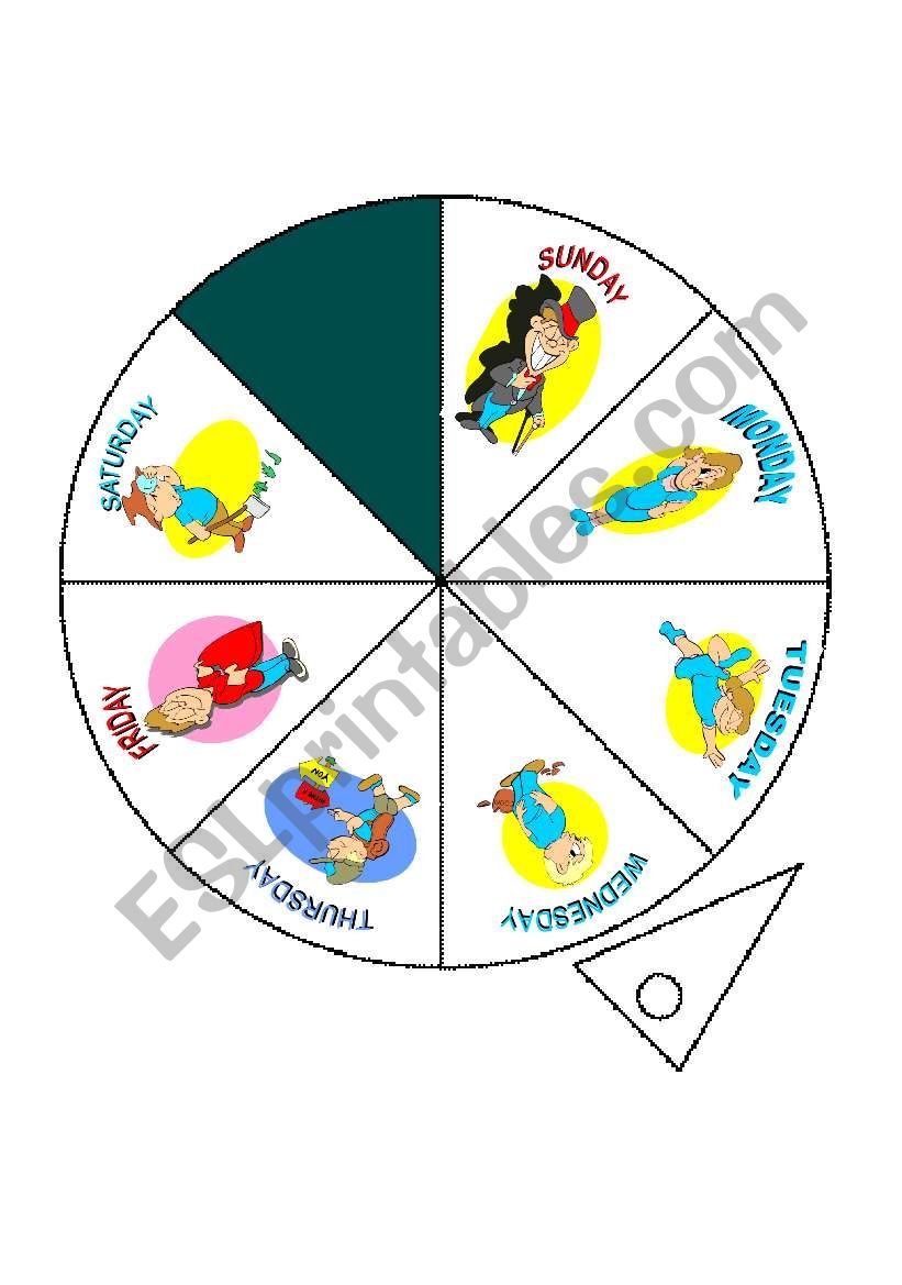 Weekdays-Spinner worksheet