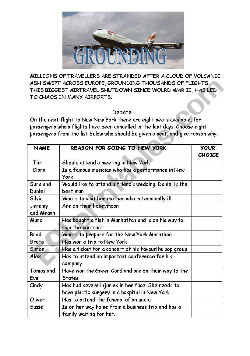 grounding worksheet