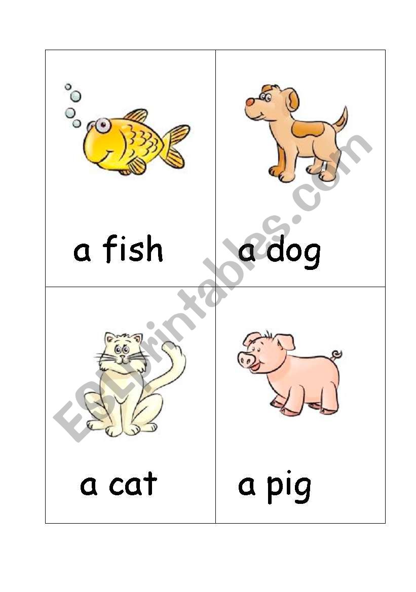 animal flashcards worksheet