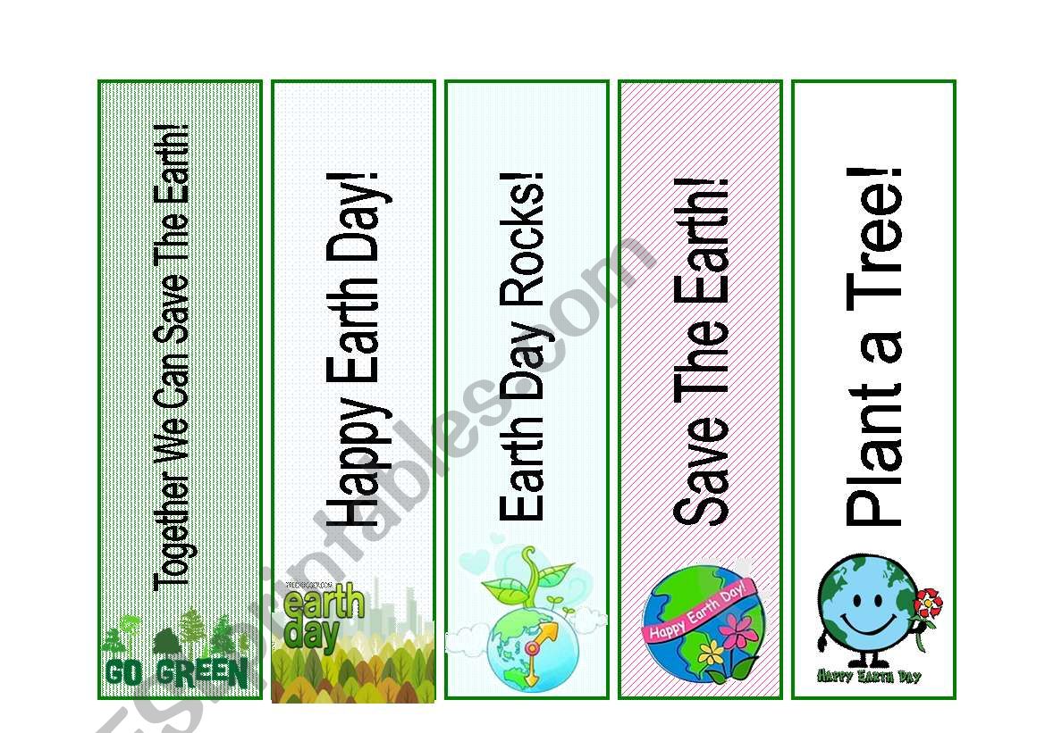 Earth Day Bookmarks worksheet