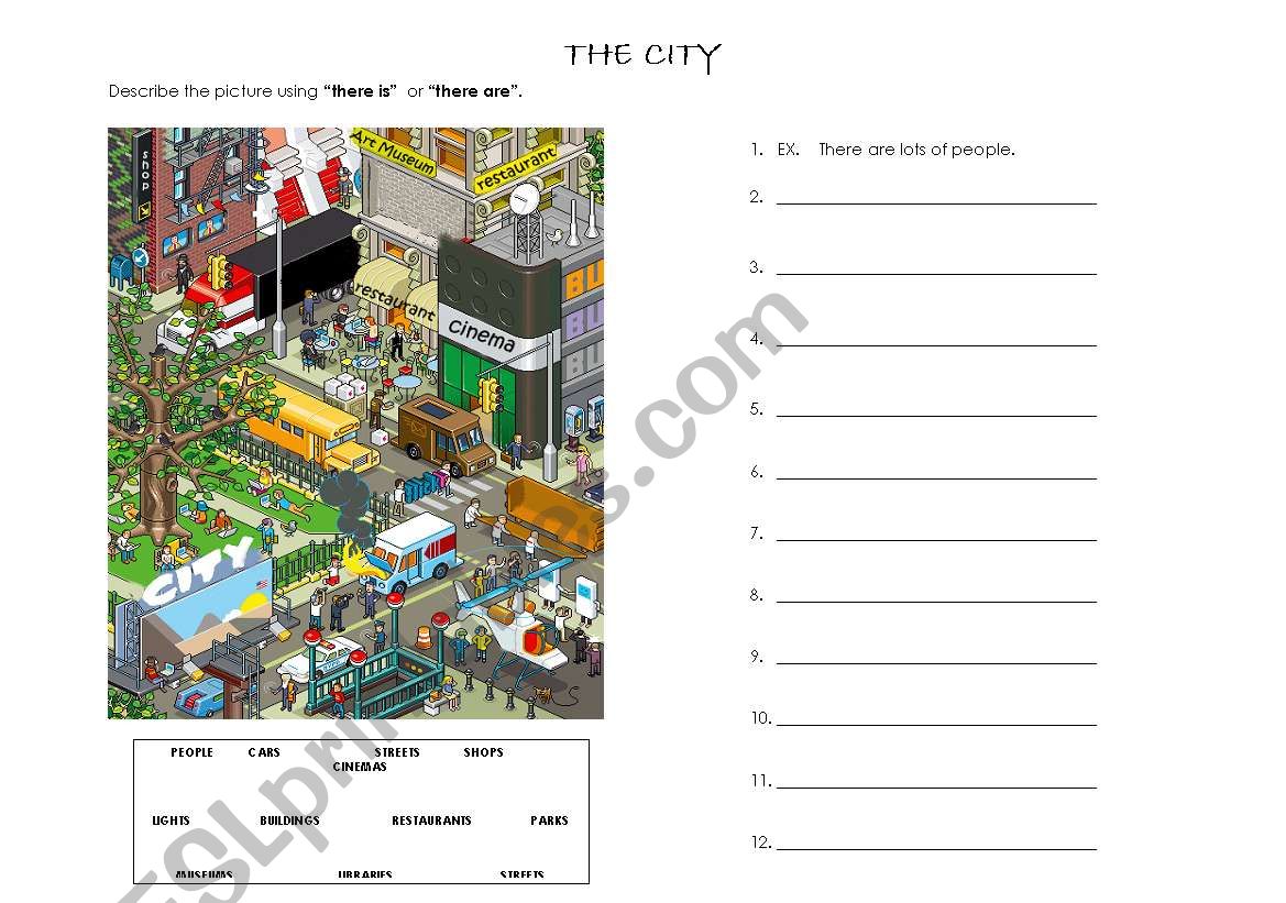 There is There are (the city) worksheet