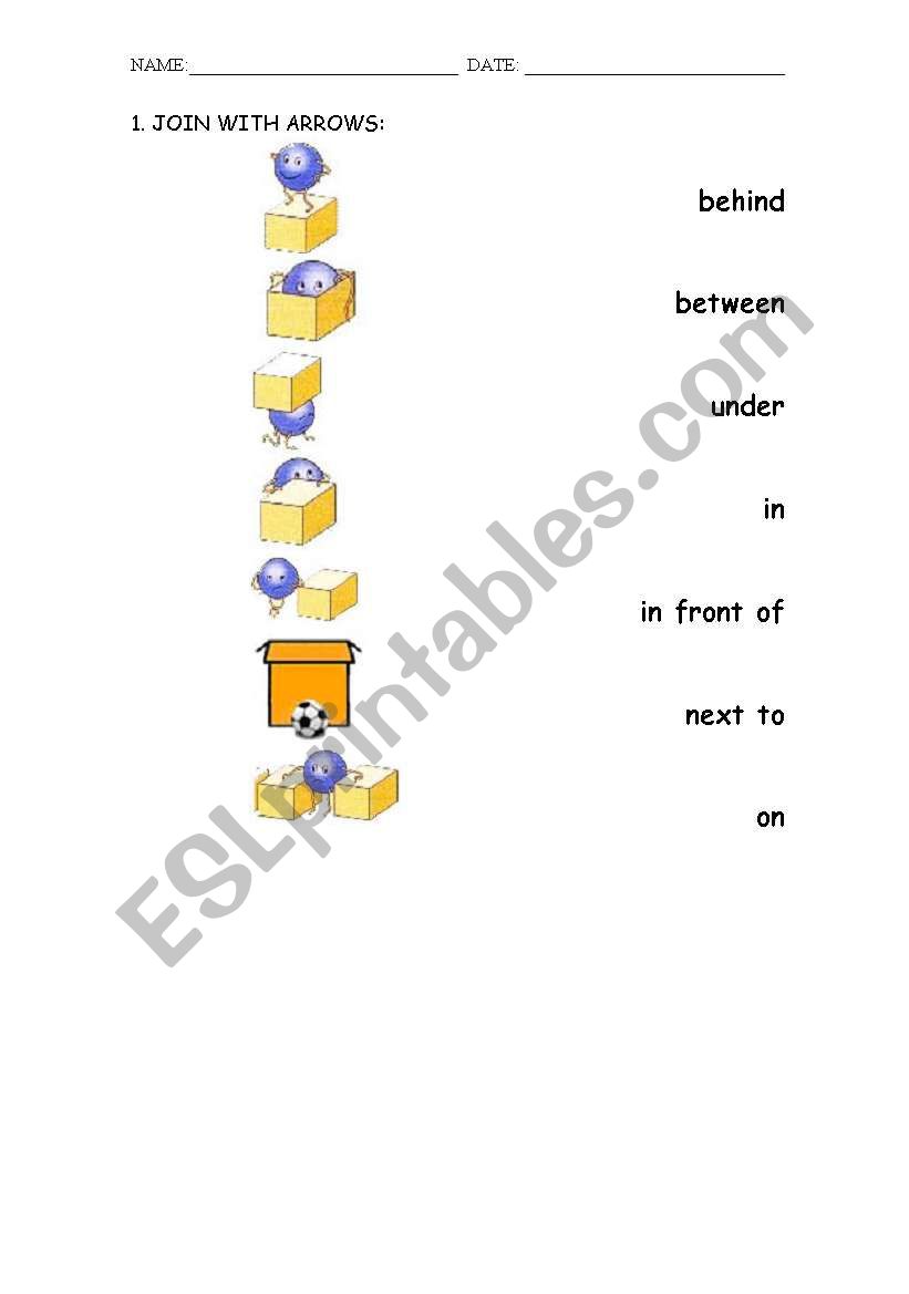 prepositions worksheet