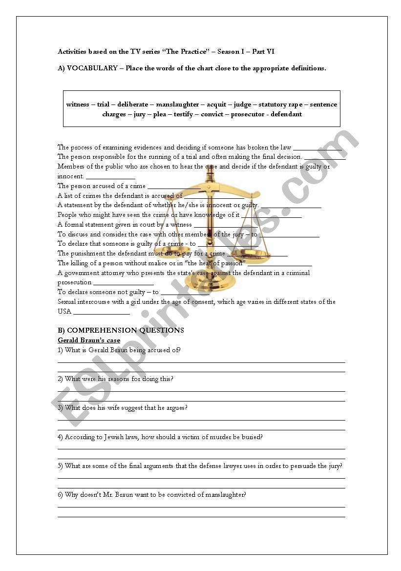 Law (trial) vocabulary - 