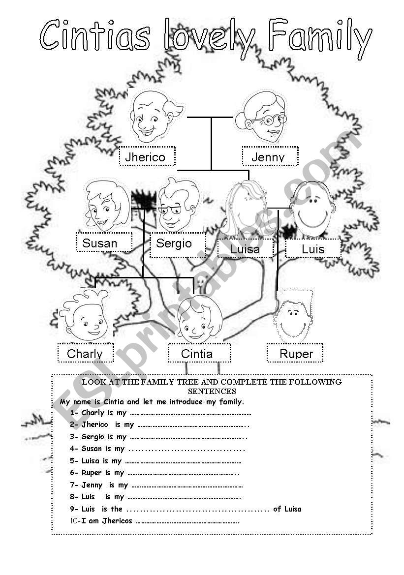 CINTIAS LOVELY FAMILY worksheet