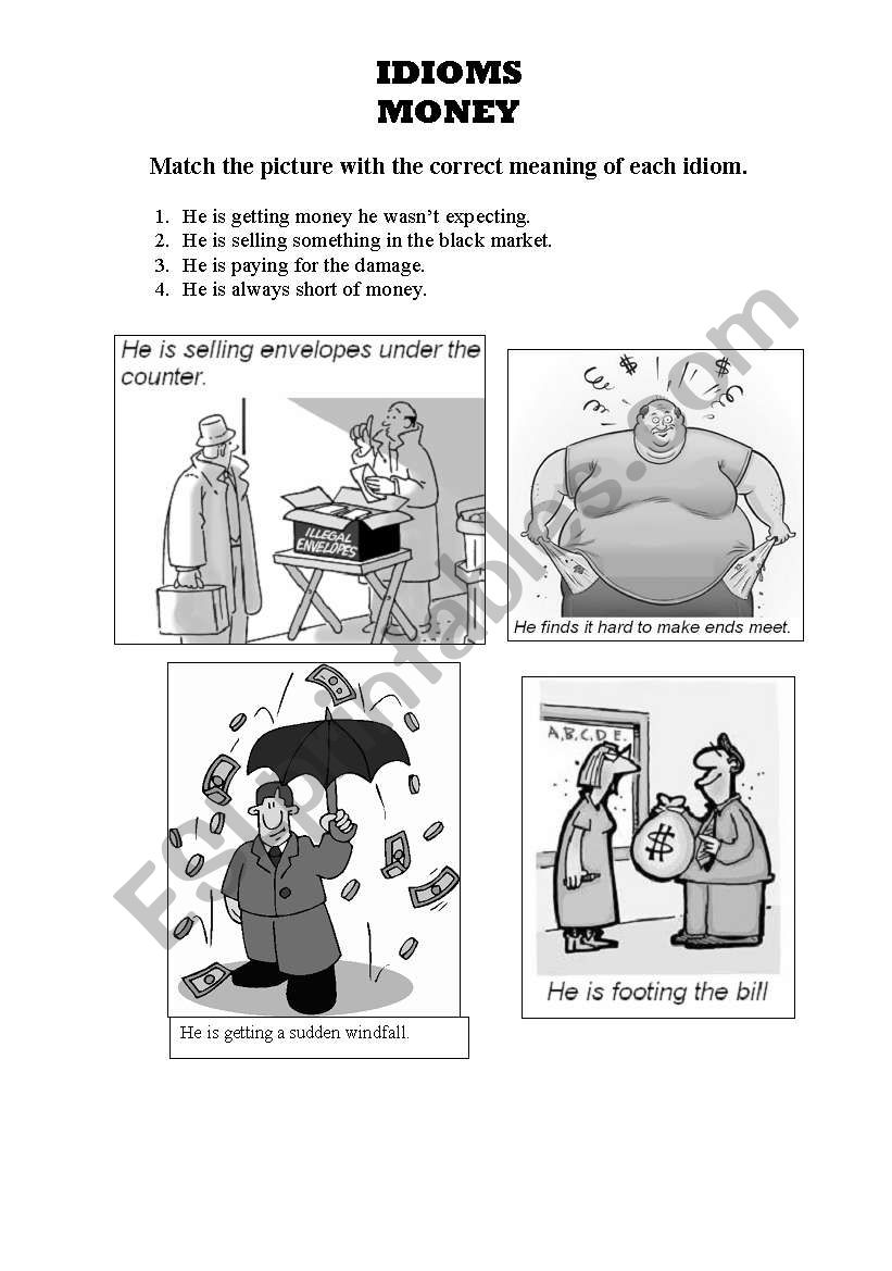 Money Idioms worksheet