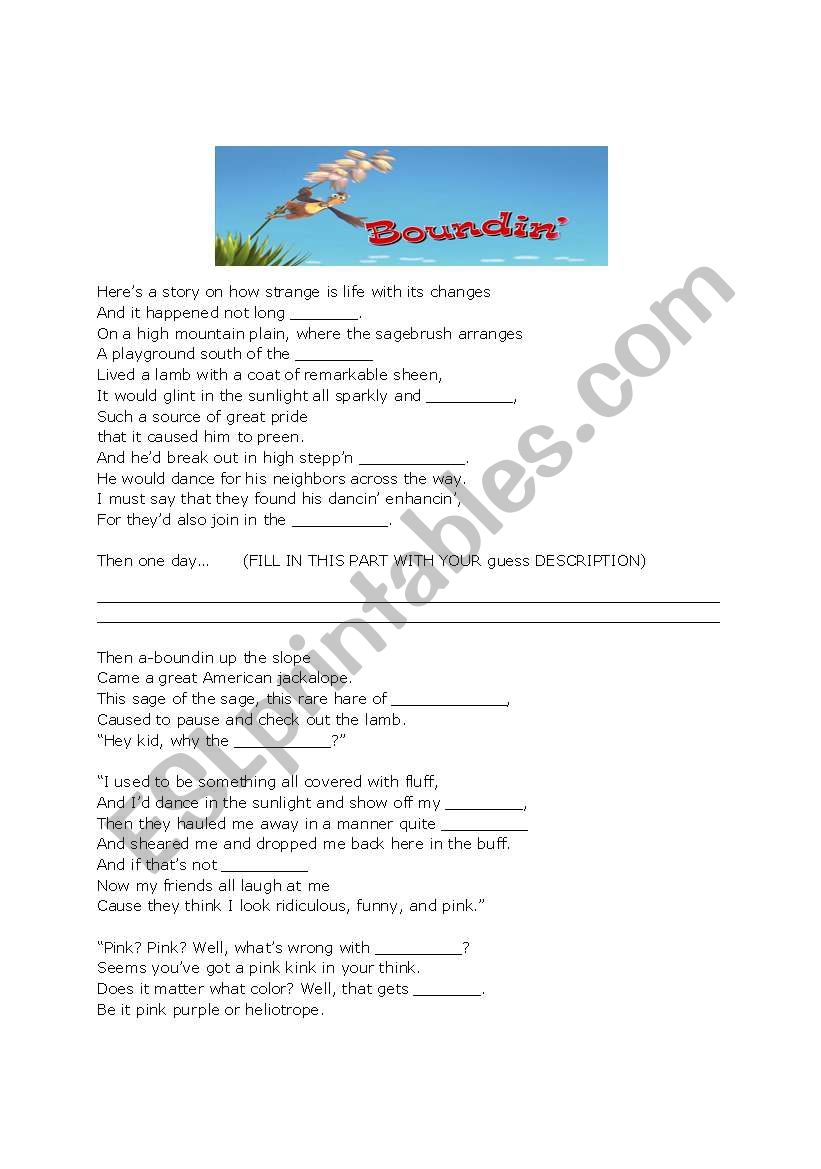 pixar shorts esl pack #2 worksheet