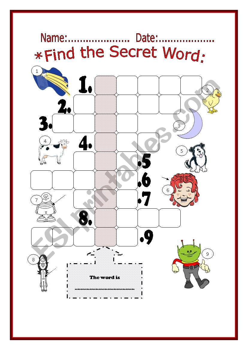 Chocolate secret word worksheet