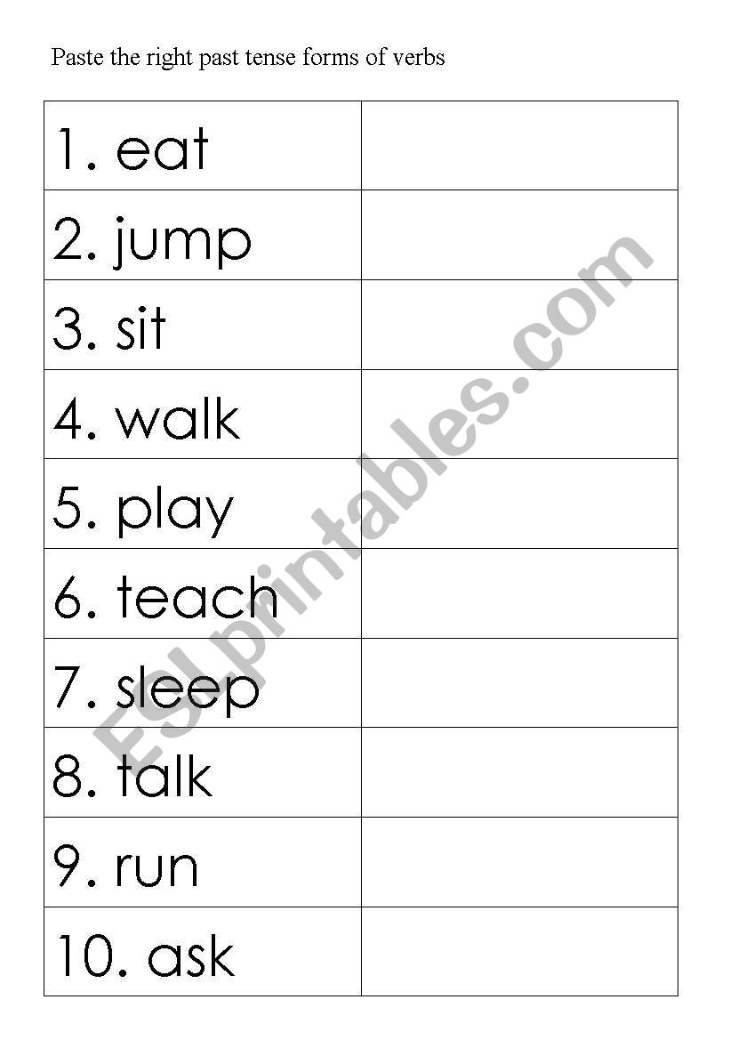 verbs  worksheet