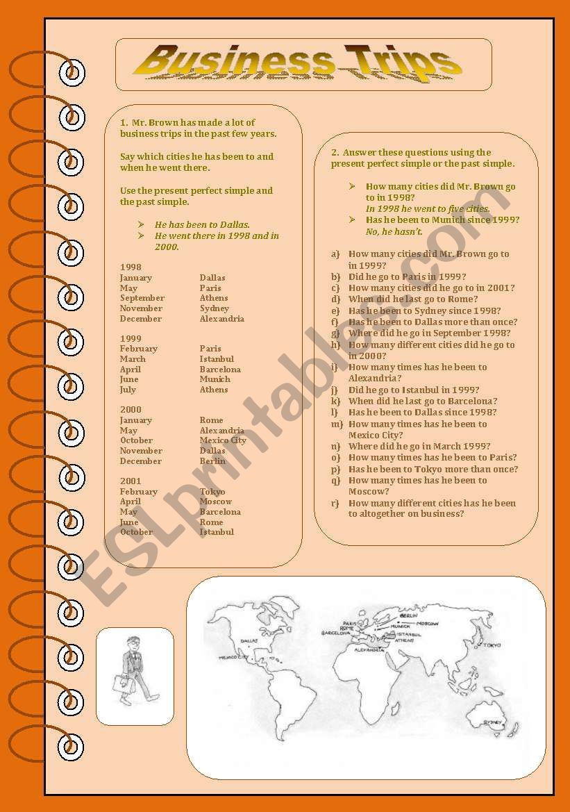 Business Trips worksheet