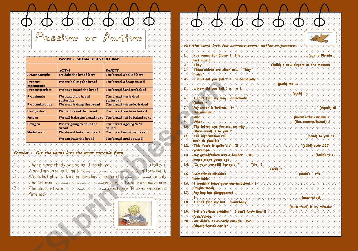 Active or Passive worksheet